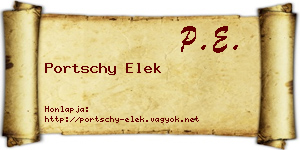 Portschy Elek névjegykártya