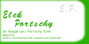 elek portschy business card